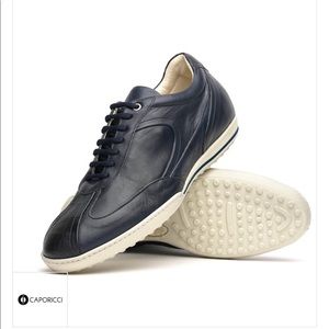 NEW CAPORICCI Calfskin sneakers navy